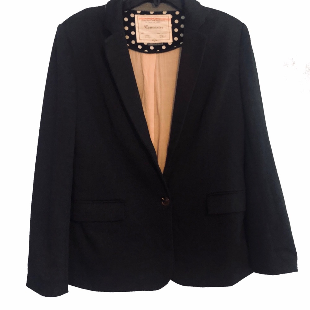 Cartonnier Gray Button Blazer with Pockets